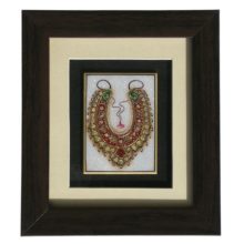 Marble Tile Necklace Painting; Gold Plated