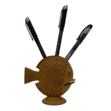 Wooden Fish Design Pen Holder