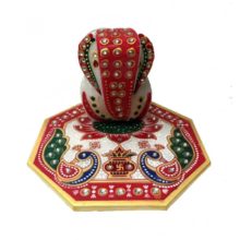 Marble Chowki Ganesh Ji Colurful