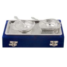 Epns Mango Shaped Bowl with Spoon & Tray