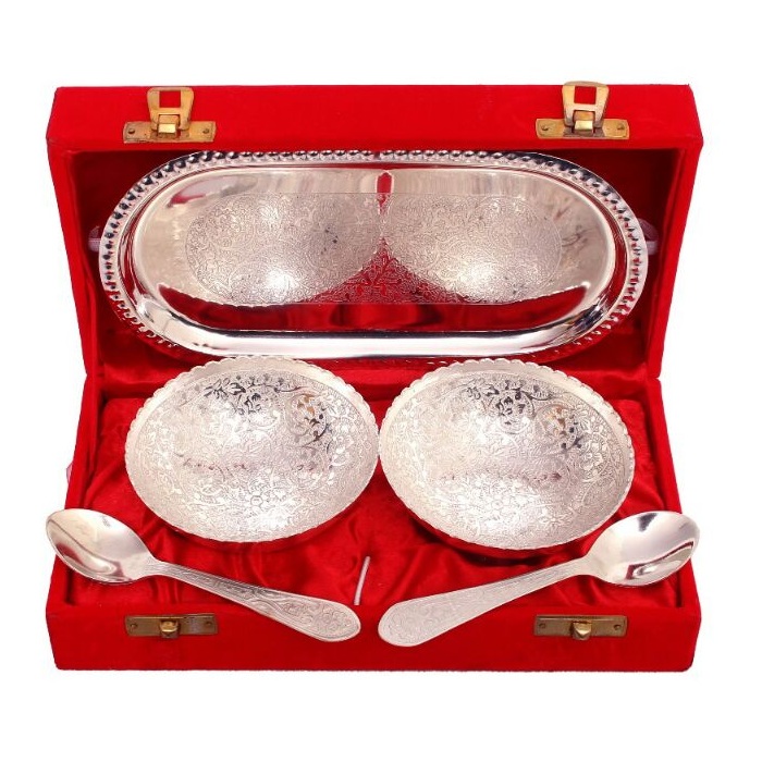Epns Bowl & Spoon with Tray