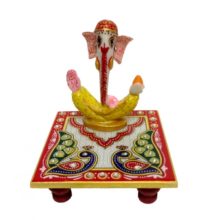 Trunk Ganesh ji statue Yellow
