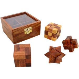 Wooden Cube Set Of 4 With Box